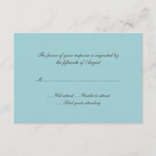 Robin Egg Blue Wedding Response Card RSVP Karte