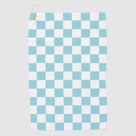 Robin Egg Blue with White Square Pattern Golfhandtuch