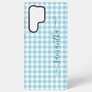 Robin-Ei-Blau-Gingham-Mädchen-Signatur Samsung Galaxy Hülle