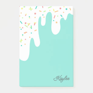 Robin-Ei-Blau Weiße Glasur Streusel Dein Name Post-it Klebezettel