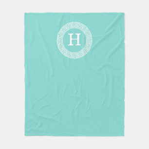 Robin-Ei weißes griechisches SchlüsselRnd Fleecedecke