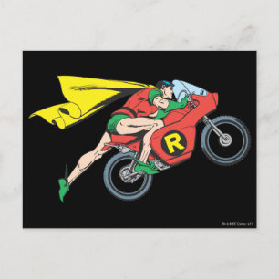 Robin & Fahrrad Postkarte