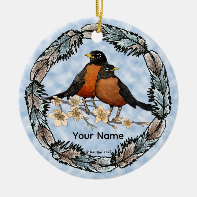 Robin Filiale Keramik Ornament (Vorne)
