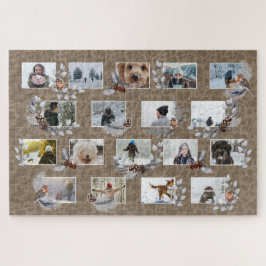 Robin Foto Collage Custom Rustic Kraft Paper Vogel Puzzle