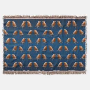 Robin Frenzy Throw Blanket (Marine/Blue Mix) Decke