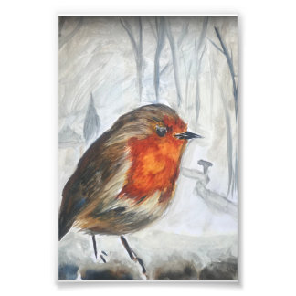 Robin Garden Vogel Aquarell Fotodruck
