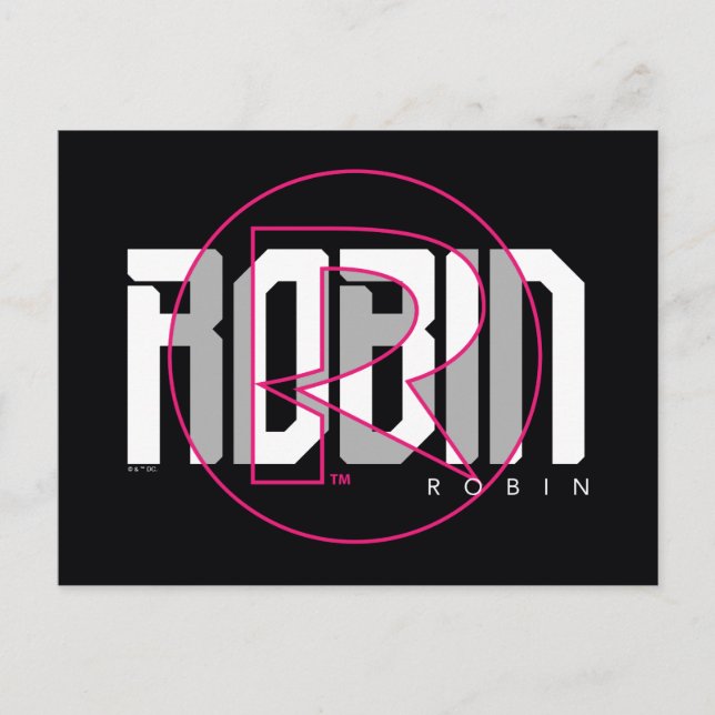 Robin Hi-Tech Name Graphic Postkarte (Vorderseite)