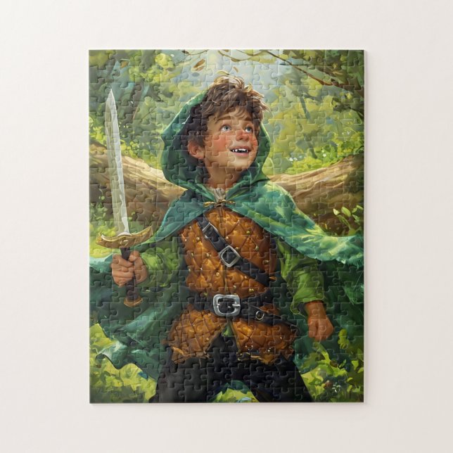 Robin Hood als Kind dargestellt Puzzle (Vertikal)