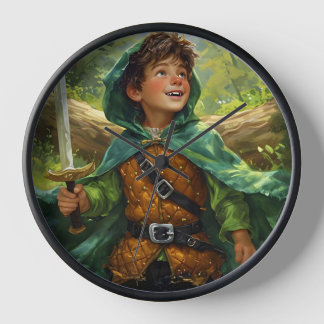 Robin Hood als Kind dargestellt Uhr