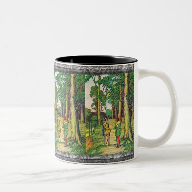 Robin Hood and Little John Two-Tone-Kaffee-Tasse Zweifarbige Tasse (Rechts)