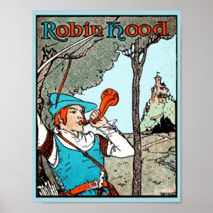 Robin Hood Antique Illustration frohe Männer Poster
