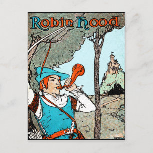 Robin-Hood-Antique-Illustration Fröhliche Männer Postkarte