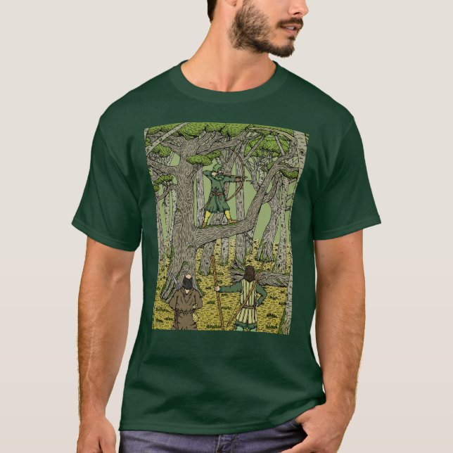 Robin Hood im Sherwood-Wald T-Shirt (Vorderseite)