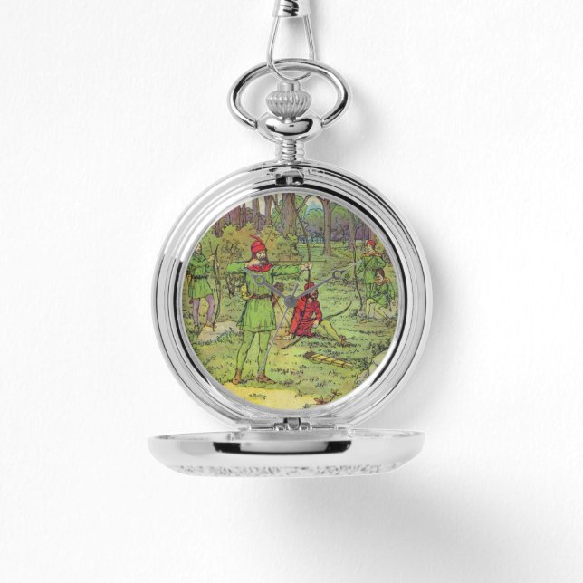 Robin Hood im Wald  Armbanduhr (Vorderseite)