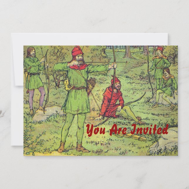 Robin Hood im Wald Einladung (Vorderseite)