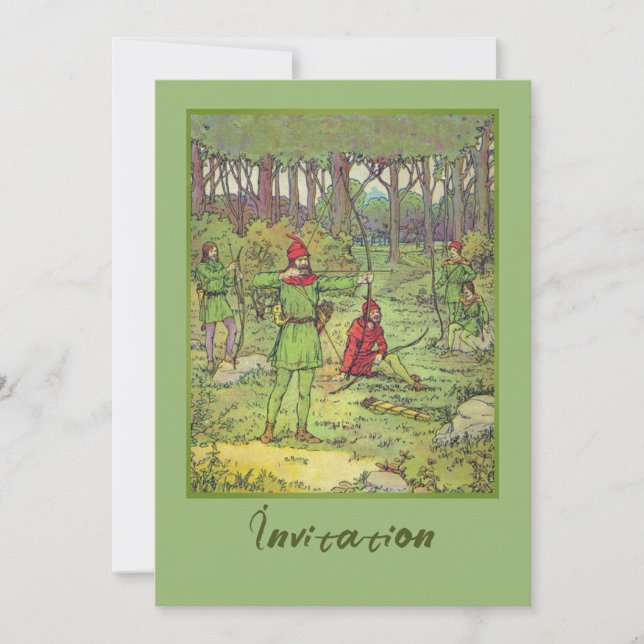 Robin Hood im Wald  Einladung (Vorderseite)