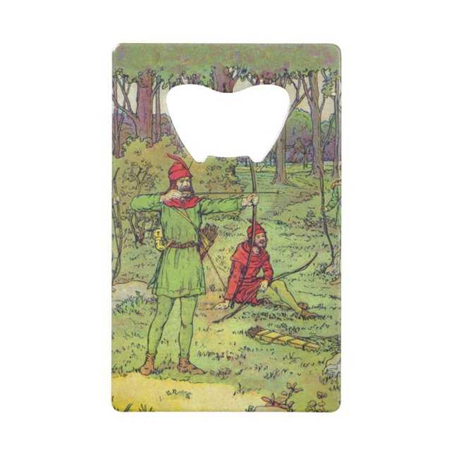 Robin Hood im Wald  Geldbeutel Flaschenöffner (Vorderseite)