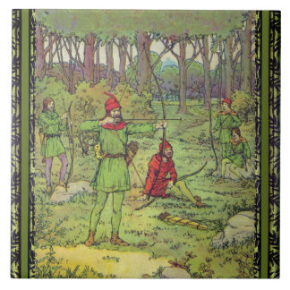 Robin Hood im Wald Keramik Tile Fliese
