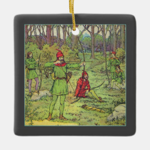Robin Hood im Wald Keramikornament