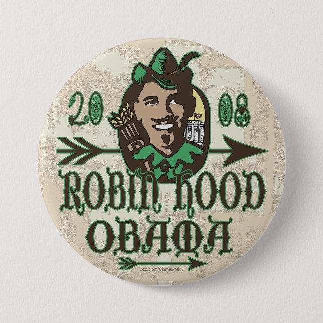 Robin Hood Obama Knopf Button (Vorderseite)