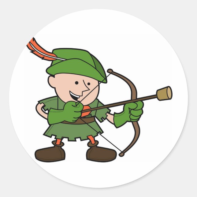 Robin Hood Runder Aufkleber (Vorderseite)