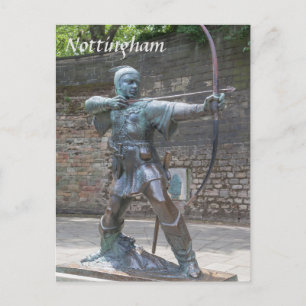 Robin Hood Statue von Nottingham Castle Foto Postkarte