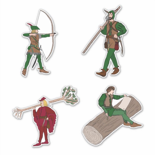 Robin Hood Sticker 4 Pack (Vorderseite)