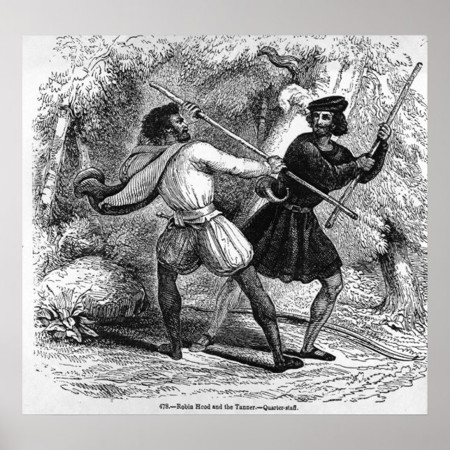 Robin Hood und das Tanner mit Quarter-Mitarbeitern Poster (Vorne)