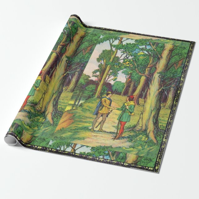 Robin Hood und Klein John  Geschenkpapier (Ungerollt)