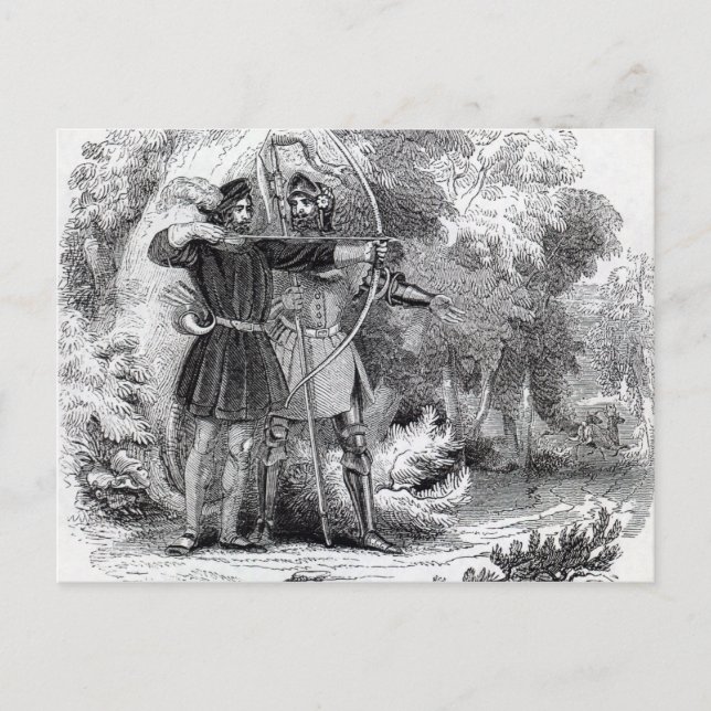 Robin Hood und Little John Postkarte (Vorderseite)