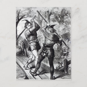 Robin Hood und Little John Postkarte