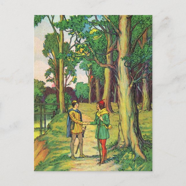 Robin Hood und Little John Postkarte (Vorderseite)