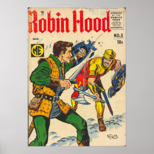 Robin Hood Vintag Comic Cover Art Poster