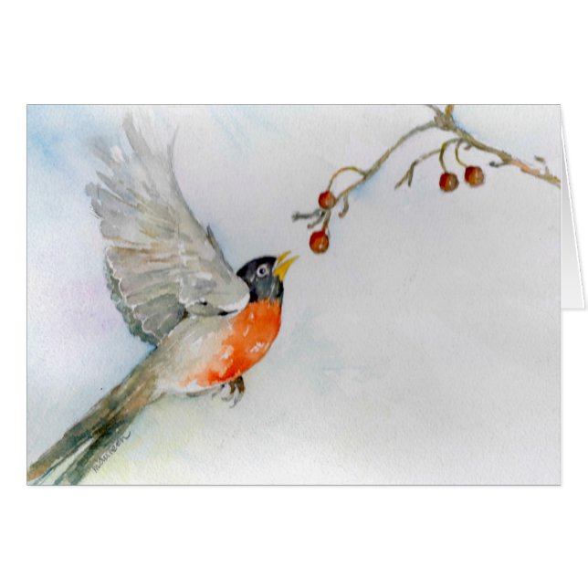 Robin im Flug (Vorderseite (Horizontal))