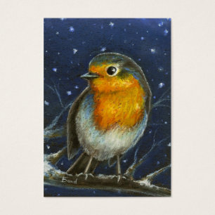 Robin im Schnee aceo Druck