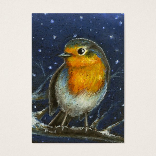 Robin im Schneeaceprint (Vorderseite)