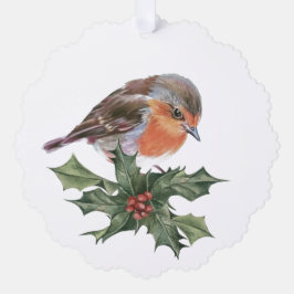 Robin in der heiligen Urlaubskarte Ornament Karte