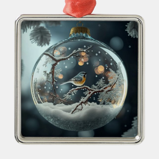 Robin in Globe Ornament (Vorne)
