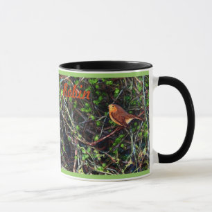 Robin in Hedge Tasse