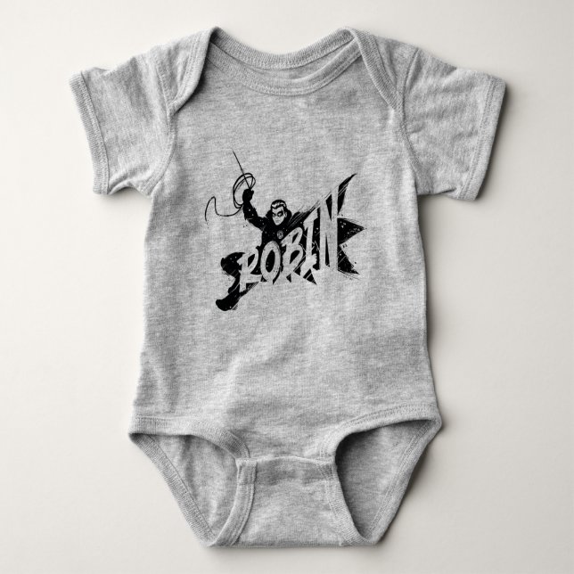 Robin Ink Brush Name Baby Strampler (Vorderseite)