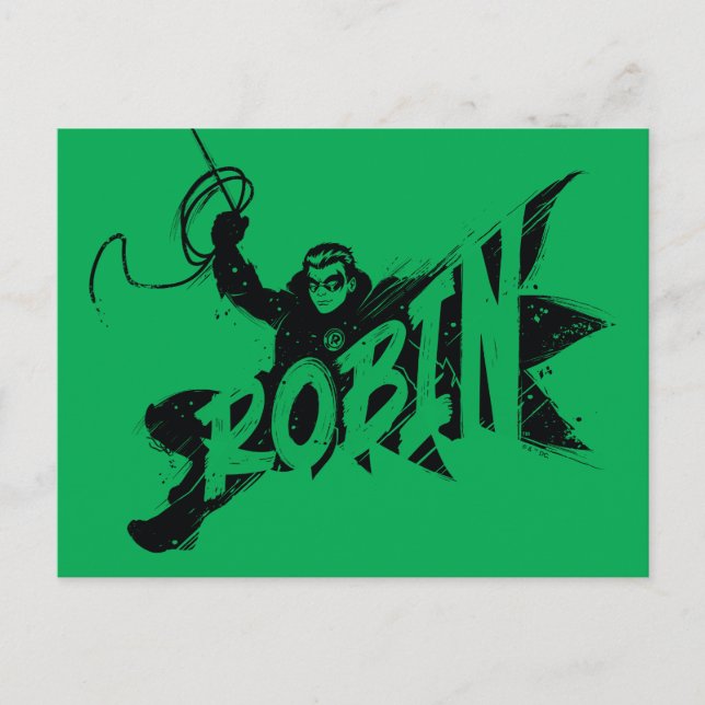 Robin Ink Brush Name Postkarte (Vorderseite)