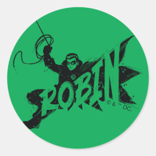 Robin Ink Brush Name Runder Aufkleber