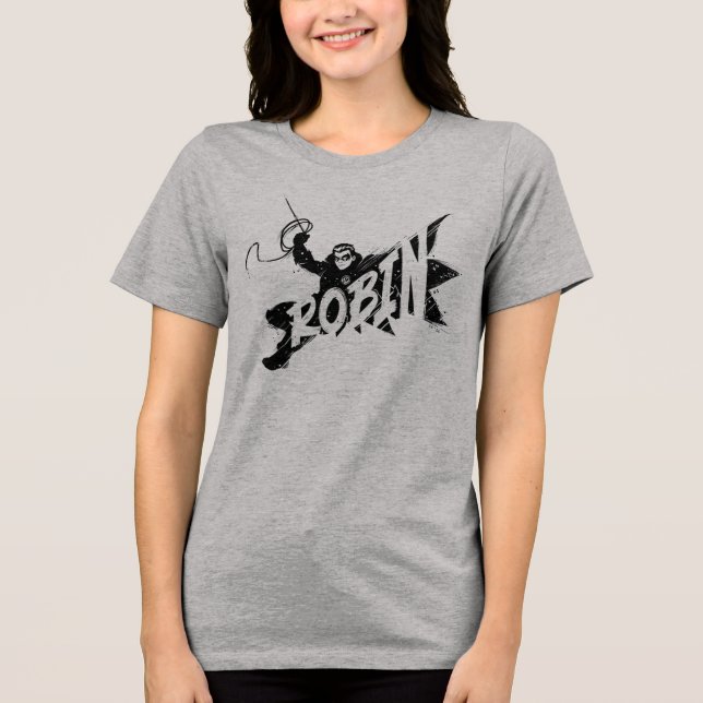 Robin Ink Brush Name Tri-Blend Shirt (Vorderseite)