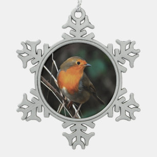 Robin ist ein glänzender Tag in der Kunst der Akro Schneeflocken Zinn-Ornament