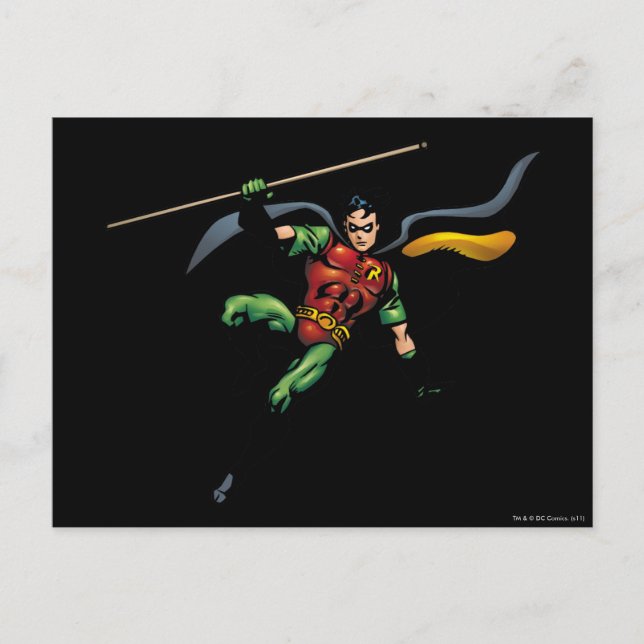 Robin mit Personal Postkarte (Vorderseite)