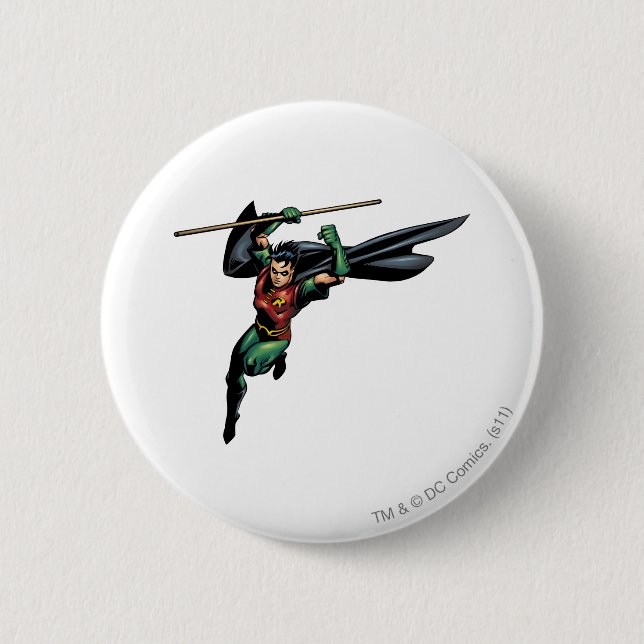 Robin mit Personal - Sprung Button (Vorderseite)