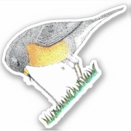 Robin mit Worm Aufkleber