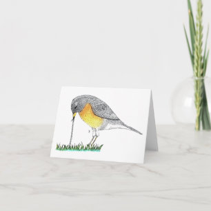 Robin mit Worm Karte