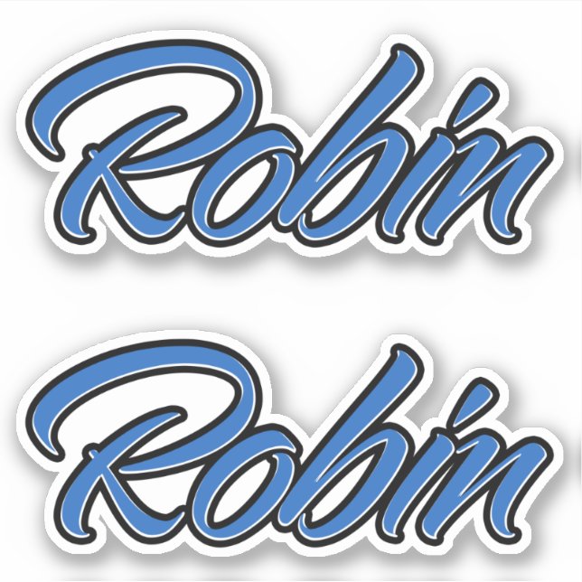 Robin Name blue Aufkleber Sticker Stickerset (Vorderseite)