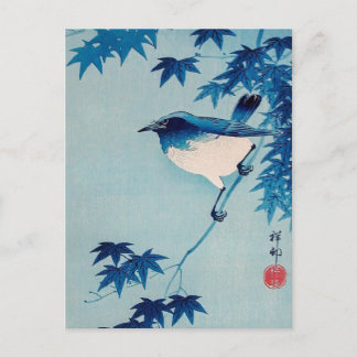 Robin on a Maple Branch, Koson, Japanese Bird Art, Postkarte
